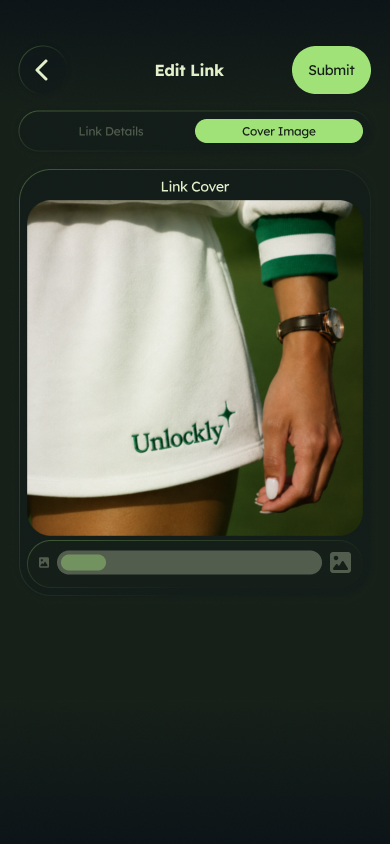 Edit Link screen: add a cover image